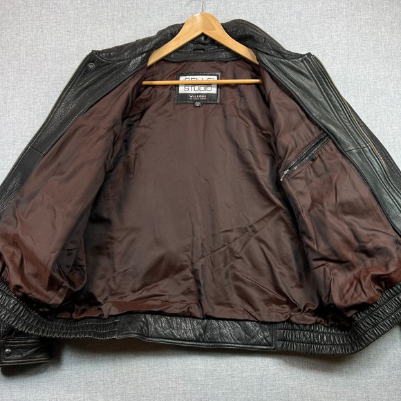 Pelle Studio Genuine Leather Bomber Jacket Men XXL Dark Brown Distressed Classic - Picture 5 of 12